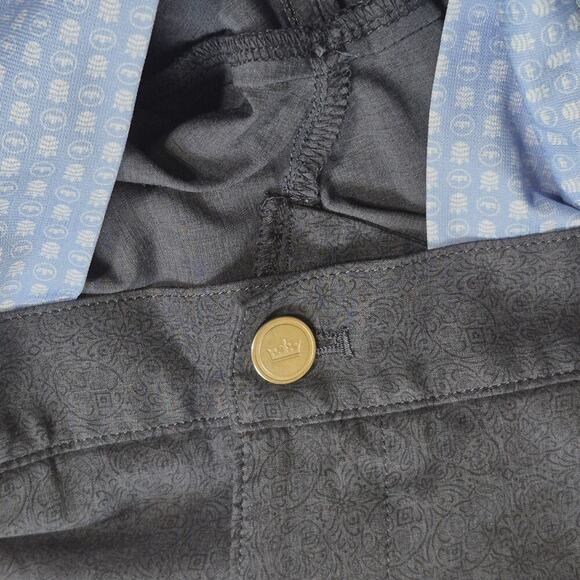 Peter Millar Shackleford Shorts Men 34 Blue Performance Golf Skulls Preppy Style - Picture 3 of 14